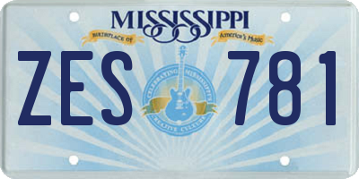 MS license plate ZES781