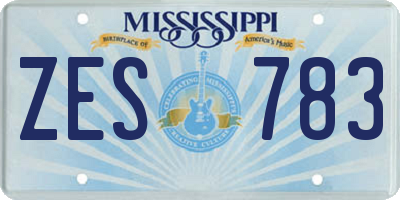 MS license plate ZES783