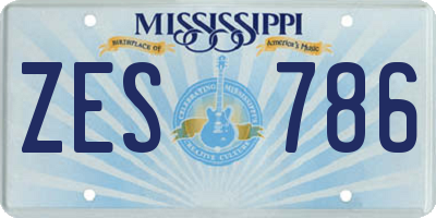 MS license plate ZES786