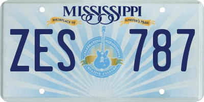 MS license plate ZES787