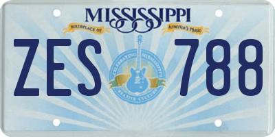 MS license plate ZES788