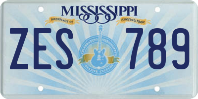 MS license plate ZES789