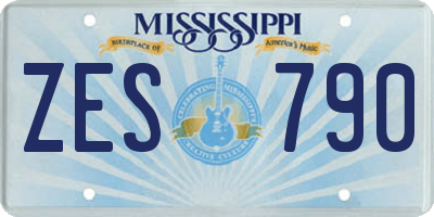 MS license plate ZES790