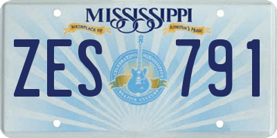 MS license plate ZES791