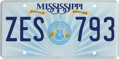 MS license plate ZES793