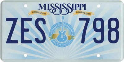 MS license plate ZES798