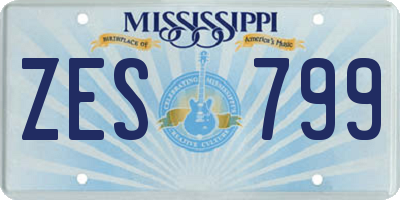MS license plate ZES799