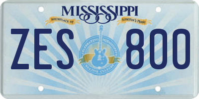 MS license plate ZES800