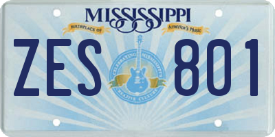 MS license plate ZES801