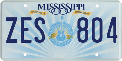 MS license plate ZES804