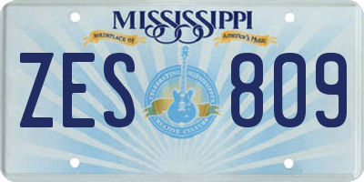 MS license plate ZES809