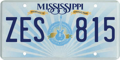 MS license plate ZES815