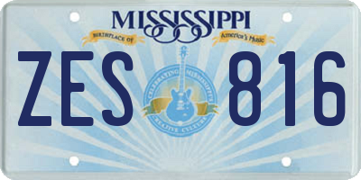 MS license plate ZES816