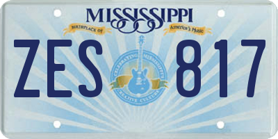 MS license plate ZES817