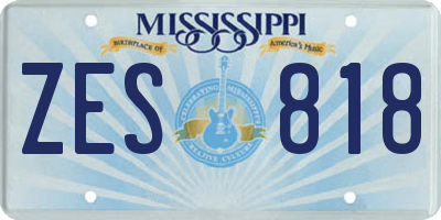 MS license plate ZES818