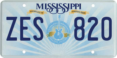 MS license plate ZES820