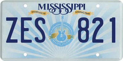 MS license plate ZES821