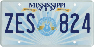 MS license plate ZES824