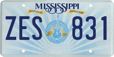 MS license plate ZES831