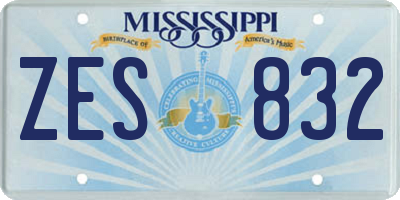 MS license plate ZES832