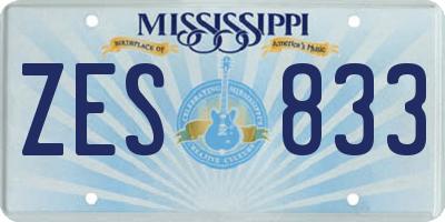 MS license plate ZES833