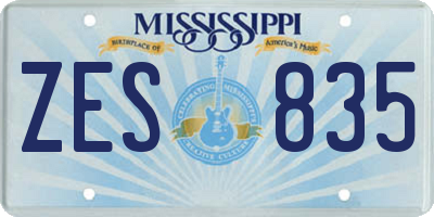 MS license plate ZES835