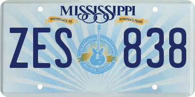 MS license plate ZES838