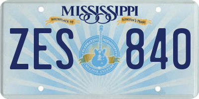 MS license plate ZES840