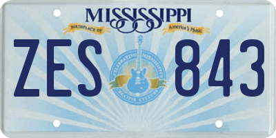 MS license plate ZES843