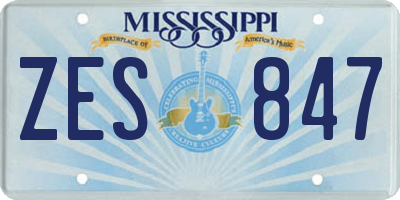 MS license plate ZES847