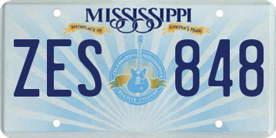 MS license plate ZES848