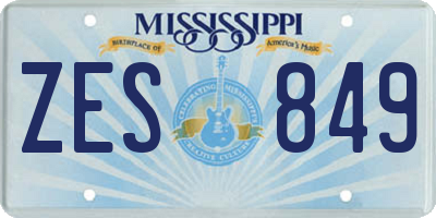MS license plate ZES849