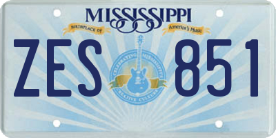 MS license plate ZES851