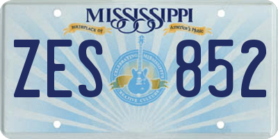 MS license plate ZES852