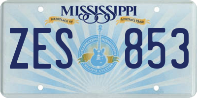 MS license plate ZES853