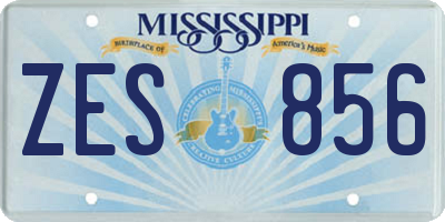 MS license plate ZES856