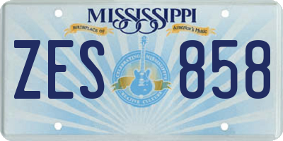 MS license plate ZES858
