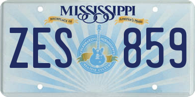 MS license plate ZES859