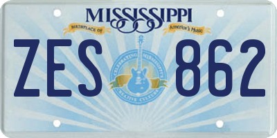 MS license plate ZES862