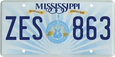 MS license plate ZES863
