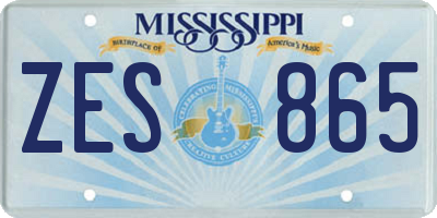 MS license plate ZES865