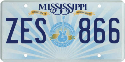 MS license plate ZES866