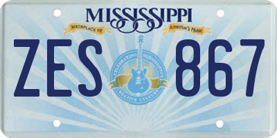 MS license plate ZES867