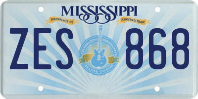 MS license plate ZES868