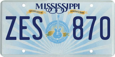 MS license plate ZES870
