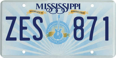 MS license plate ZES871