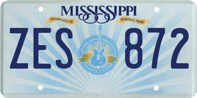MS license plate ZES872