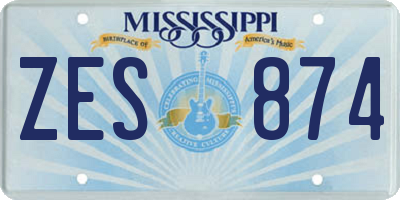 MS license plate ZES874