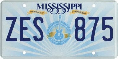 MS license plate ZES875