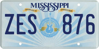MS license plate ZES876